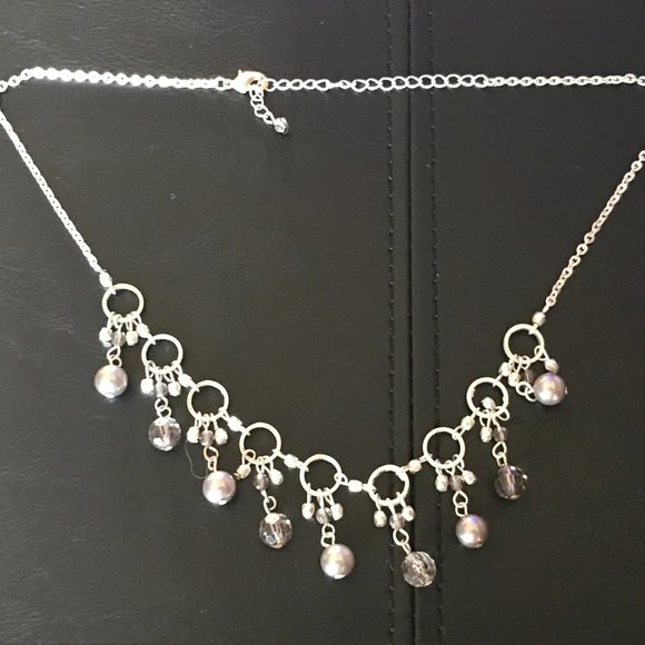 Women Necklace Silver Tone Fashion Jewelry Purple - Picture 3 of 9